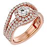 2 Carat Halo Diamond Engagement Ring in 14 Karat Rose Gold Image-2