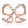 Pave Crystal X Ring In Rose Gold Overlay Image-1