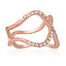 Pave Crystal X Ring In Rose Gold Overlay Image-2