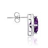 3 3/4 Carat Cushion Cut Amethyst and Diamond Earrings Image-4