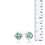 3 3/4 Carat Cushion Cut Green Amethyst and Diamond Earrings In Sterling Silver Image-5