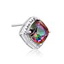 3 3/4 Carat Cushion Mystic Topaz & Diamond Earrings Image-3