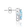 3 3/4 Carat Cushion Cut Blue Topaz and Diamond Earrings In Sterling Silver Image-4