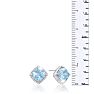 3 3/4 Carat Cushion Cut Blue Topaz and Diamond Earrings In Sterling Silver Image-5