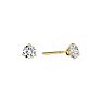 1/3 Carat Natural Genuine Diamond Stud Earrings In Martini Setting, 14 Karat Yellow Gold Image-1