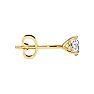 1/3 Carat Natural Genuine Diamond Stud Earrings In Martini Setting, 14 Karat Yellow Gold Image-3