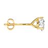 1/2 Carat Natural Genuine Diamond Stud Earrings In Martini Setting, 14 Karat Yellow Gold Image-3