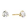 1 1/2 Carat Natural Genuine Diamond Stud Earrings In Martini Setting 14 Karat Yellow Gold Image-1