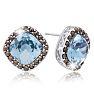 Aquamarine Earrings: Aquamarine Jewelry: 4ct Crystal Aquamarine and Marcasite Earrings
 Image-1