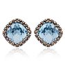 Aquamarine Earrings: Aquamarine Jewelry: 4ct Crystal Aquamarine and Marcasite Earrings
 Image-2