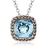 Aquamarine Necklace: Aquamarine Jewelry: 4ct Crystal Aquamarine and Marcasite Necklace
 Image-1