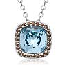 Aquamarine Necklace: Aquamarine Jewelry: 4ct Crystal Aquamarine and Marcasite Necklace
 Image-1