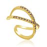 Yellow Gold Marcasite X Ring Image-4