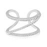 Sterling Silver Cubic Symmetrical Band Open Shank Ring Image-1