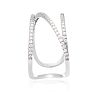 Sterling Silver Cubic Symmetrical Band Open Shank Ring Image-4
