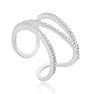 Sterling Silver Cubic Symmetrical Band Open Shank Ring Image-5