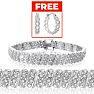 1 Carat Four Row Diamond Bracelet, Platinum Overlay, 7 Inches  Image-1