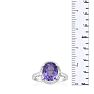 3ct Oval Created Tanzanite and Diamond Halo Ring Image-6