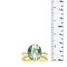 4 1/2 Carat Oval Shape Green Amethyst and Diamond Ring, Gold Overlay Image-6