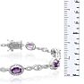 3 Carat Oval Shape Amethyst and Halo Diamond Bracelet, Platinum Overlay, 7 Inches Image-4