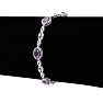 3 Carat Oval Shape Amethyst and Halo Diamond Bracelet, Platinum Overlay, 7 Inches Image-5