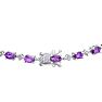 6 3/4 Carat Amethyst and Diamond Bracelet, Platinum Overlay, 7 Inches Image-3