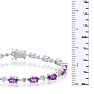 6 3/4 Carat Amethyst and Diamond Bracelet, Platinum Overlay, 7 Inches Image-4