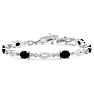 7 Carat Blue Sapphire and Diamond Bracelet In Platinum Overlay, 7 Inches
 Image-1