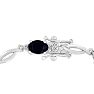 7 Carat Blue Sapphire and Diamond Bracelet In Platinum Overlay, 7 Inches
 Image-3