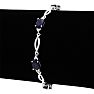 7 Carat Blue Sapphire and Diamond Bracelet In Platinum Overlay, 7 Inches
 Image-5