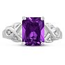 2 3/4ct Amethyst and Diamond Infinity Ring. Amazing Amethyst Ring At A Very Low Price! Image-1