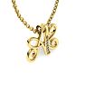 Letter A Diamond Initial Necklace In Yellow Gold With 6 Diamonds Image-3