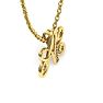 Letter A Diamond Initial Necklace In Yellow Gold With 6 Diamonds Image-4