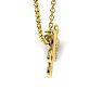 Letter A Diamond Initial Necklace In Yellow Gold With 6 Diamonds Image-5
