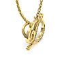 Letter D Diamond Initial Necklace In Yellow Gold With 6 Diamonds Image-4