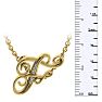 Letter F Diamond Initial Necklace In Yellow Gold With 6 Diamonds Image-6