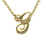 Letter G Diamond Initial Necklace In Yellow Gold With 6 Diamonds Image-1