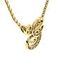 Letter G Diamond Initial Necklace In Yellow Gold With 6 Diamonds Image-3