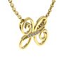 Letter H Diamond Initial Necklace In Yellow Gold With 6 Diamonds Image-2