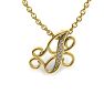 Letter J Diamond Initial Necklace In Yellow Gold With 6 Diamonds Image-1