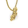 Letter J Diamond Initial Necklace In Yellow Gold With 6 Diamonds Image-4