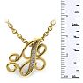 Letter J Diamond Initial Necklace In Yellow Gold With 6 Diamonds Image-6