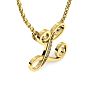 Letter L Diamond Initial Necklace In Yellow Gold With 6 Diamonds Image-3