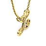 Letter L Diamond Initial Necklace In Yellow Gold With 6 Diamonds Image-4