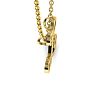 Letter L Diamond Initial Necklace In Yellow Gold With 6 Diamonds Image-5
