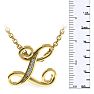 Letter L Diamond Initial Necklace In Yellow Gold With 6 Diamonds Image-6