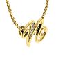 Letter N Diamond Initial Necklace In Yellow Gold With 6 Diamonds Image-3