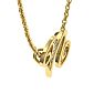 Letter N Diamond Initial Necklace In Yellow Gold With 6 Diamonds Image-4