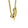 Letter N Diamond Initial Necklace In Yellow Gold With 6 Diamonds Image-5