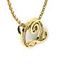 Letter Q Diamond Initial Necklace In Yellow Gold With 6 Diamonds Image-3
